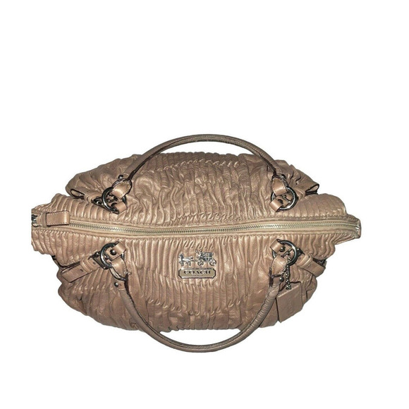 Coach 1941 Madison Gathered Leather Metallic Beige Sophia Satchel Shoulder Bag - Picture 4 of 16